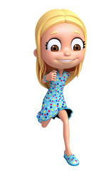 3D Render of Little Girl with running pose