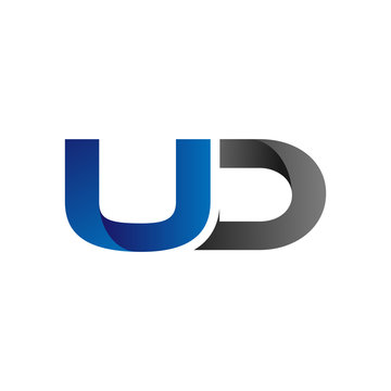 Modern Simple Initial Logo Vector Blue Grey Letters ud