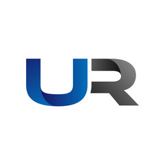 Modern Simple Initial Logo Vector Blue Grey Letters ur