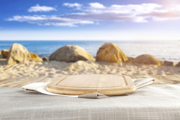 Obraz premium wooden pier and free space 