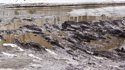 Dirty broken road