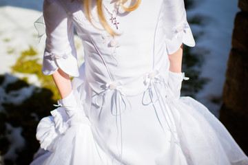 Erstkommunion Kleid in weiß