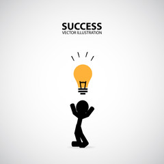 Man get an idea. Silhouette Graphic Design. Success Concept.