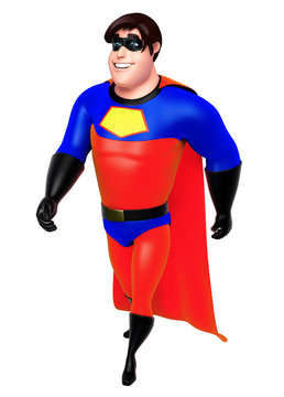 3D Rendered illustration of superhero with walking pose