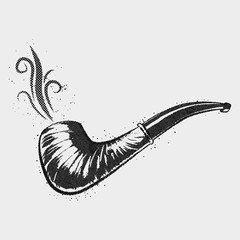 old pipe with swirl smoke 
