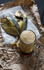 Dark beer and smoked fish