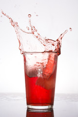 Splash of fresh sangria in glass
