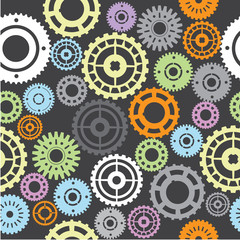 seamless pattern Steampunk Cogs on the grey background