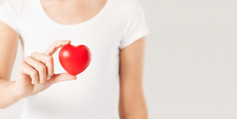 woman hands with heart