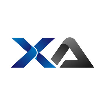 Modern Simple Initial Logo Vector Blue Grey Letters xa