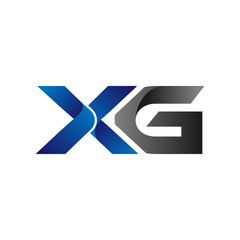 Modern Simple Initial Logo Vector Blue Grey Letters xg