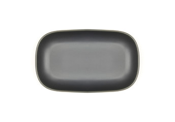black plate on white background