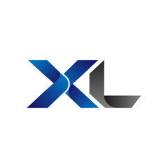 Modern Simple Initial Logo Vector Blue Grey Letters xl