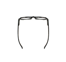 black eye glasses isolated on white background