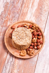 homemade oatmeal cookies with nuts and cocos