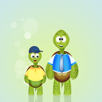 illustration of dad turtle