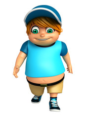3D Render of Little Boy with walking pose