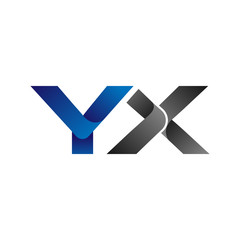 Obraz premium Modern Simple Initial Logo Vector Blue Grey Letters yx