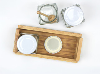 Empty jar isolated on white background