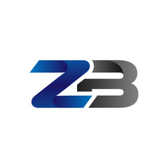 Modern Simple Initial Logo Vector Blue Grey Letters zb
