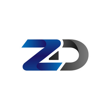 Modern Simple Initial Logo Vector Blue Grey Letters zd