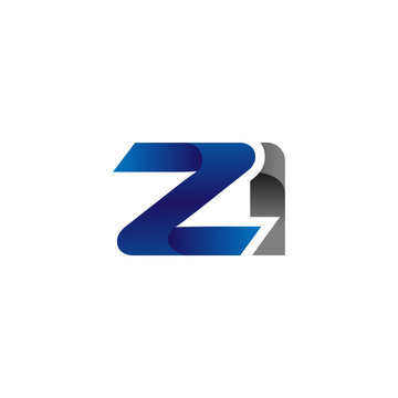 Modern Simple Initial Logo Vector Blue Grey Letters zi