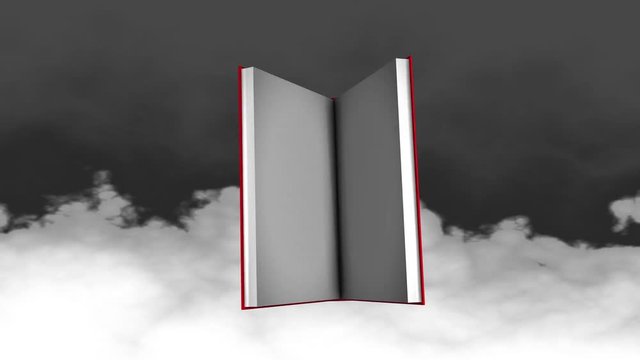 Flying Book Concept Animation, Introduction, Start, Story, Zoom In.	