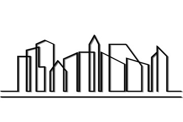 Line city silhouette