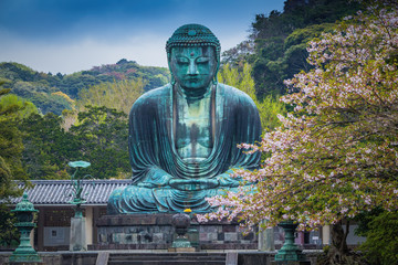 Famous Great Buddha bronze statue in Kamakura, Kotokuin Temple. - 108457698