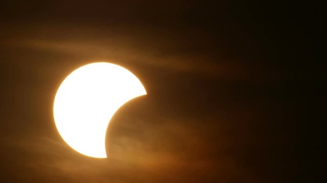 partly solar eclipse when sun rise in Thailand