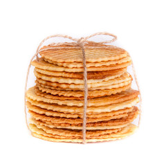 Crisp golden waffle wafer biscuits