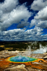 Grand Prismatice Pool Steam Yellowstone Tour Sight