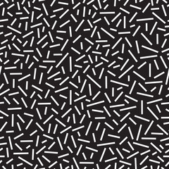 Geometric background with straight lines. Memphis style seamless pattern. Black and white, vector illustration