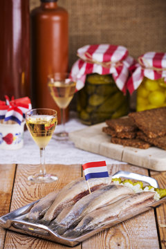 Dutch herring ('haring') with onions and pickles