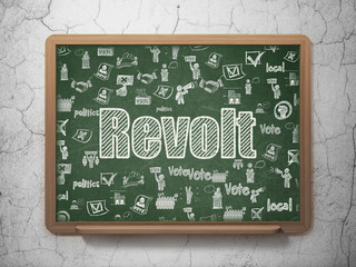 Political concept: Revolt on School board background