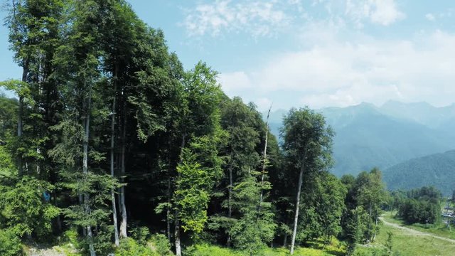 Lifts in mountains in summer
