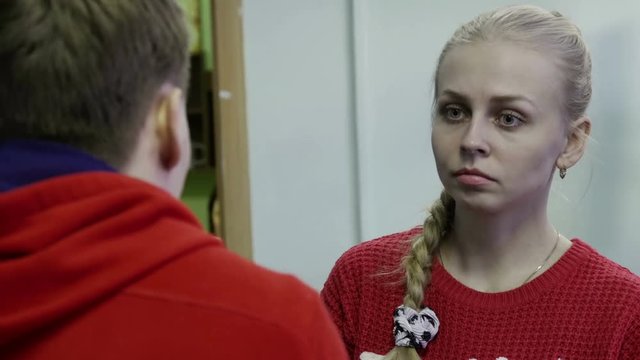 The man being interviewed in the gym