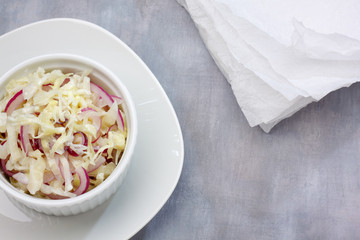 Cabbage and red onion salad