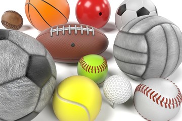 3d rendering of collection of balls