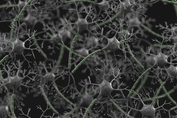 3d render of brain neuron network