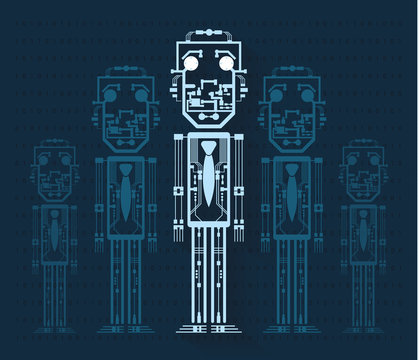 Concepto de Robot ejecutivo.