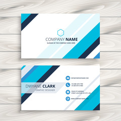 modern business card with blue stripes