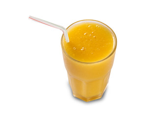 Mango juice isolation white background