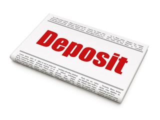 Money concept: newspaper headline Deposit