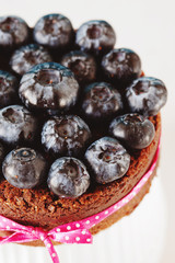 Dark chocolate cake with blueberry