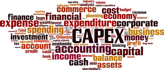 Obraz premium CAPEX word cloud concept. Vector illustration