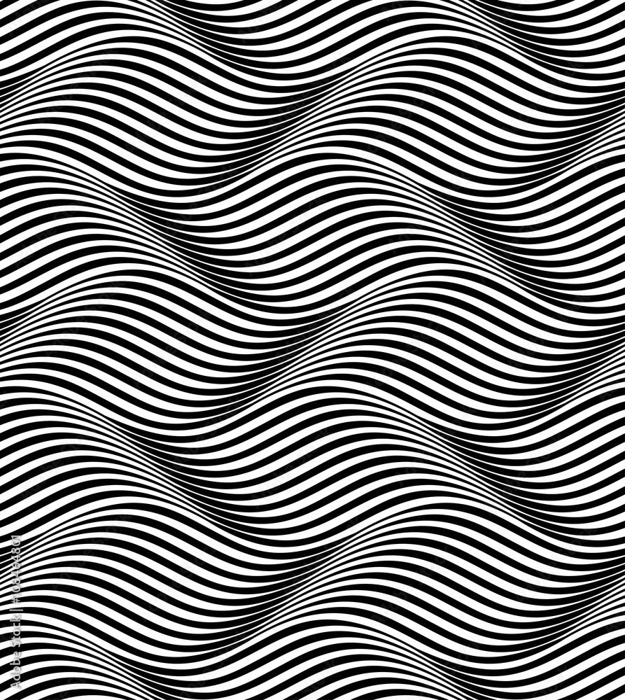 Wall mural Vector seamless texture. Modern geometric background. The pattern of abstract waves.