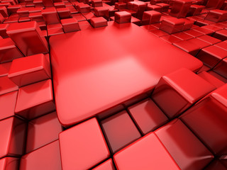 Obraz premium Abstract Red Cubes Blocks Wall Background
