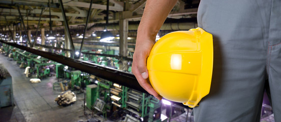 Worker with safety helmet 