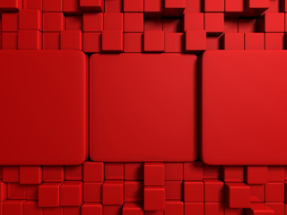 Abstract Red Cube Blocks Wall Background © VERSUSstudio